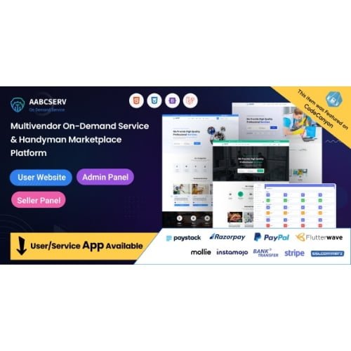 Aabcserv Multivendor On Demand Service Handyman Marketplace Platform Nulled