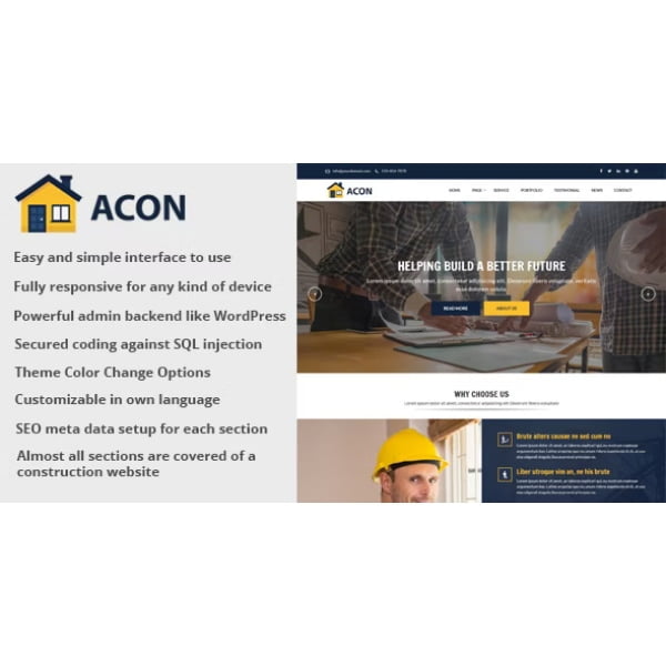 Acon – Architecture and Construction Website CMS 2
