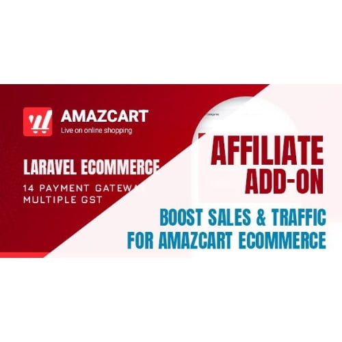 Affiliate add on AmazCart Laravel Ecommerce System CMS