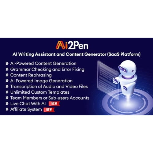 Ai2Pen – AI Writing Assistant and Content Generator SaaS Platform