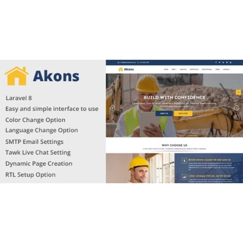 Akons Building and Construction Website CMS