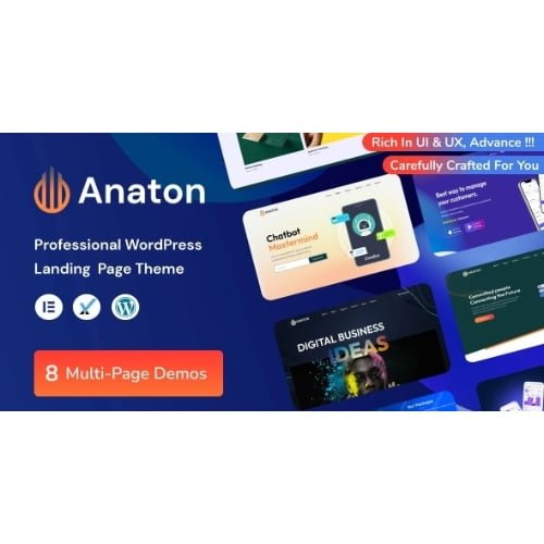 Anaton SaaS Landing Page WordPress Theme Nulled