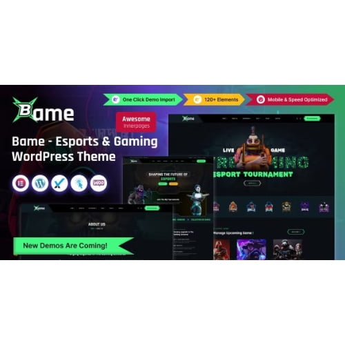 Bame eSports and Gaming WordPress Theme