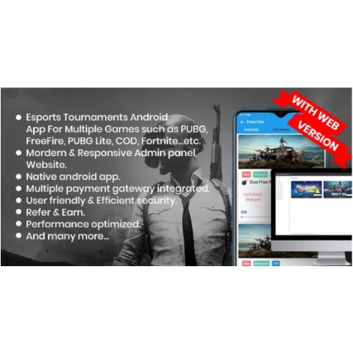 BattleMania With Web version Tournament App with Website Admin Panel for PUBG Free Download