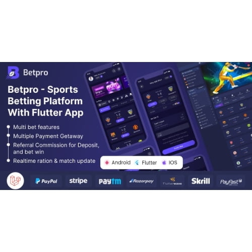 Betpro Sports Betting Platform PHP Laravel Admin Panel With Flutter App ios and android