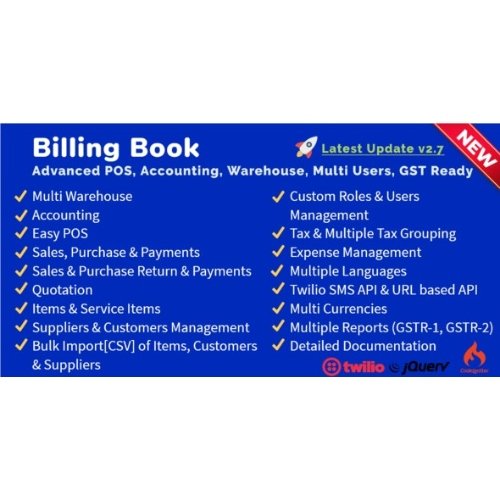 Billing Book Advanced POS Inventory Accounting Warehouse GST Nulled