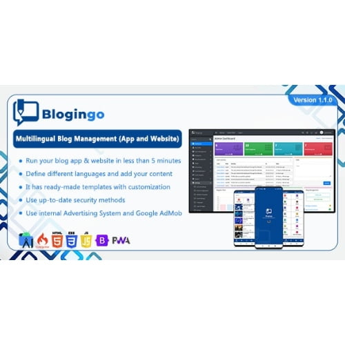 Blogingo Multilingual Blog Management App and Website Nulled