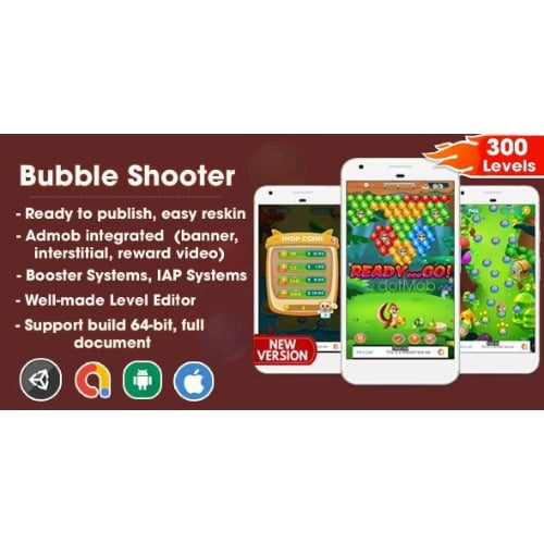 Bubble Shooter Unity Template Project Android iOS AdMob