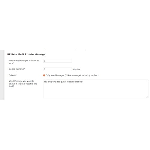 BuddyPress Private Message Rate Limiter