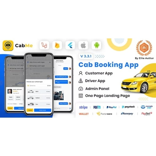 CabME Flutter Complete Taxi Booking Solution siddhiinfosoft Free Download 1