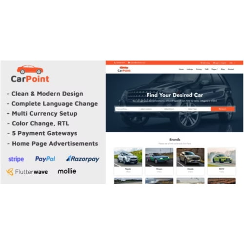 CarPoint Multi Vendor Car Listing Directory Free Download