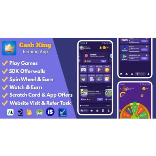 Cash King Android Earning App with Admin Panel Free Download