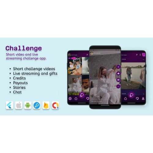 ChallengeIOS and Android Videos Livestreaming with 2 participants Audio room 9 broadcasters Nulled