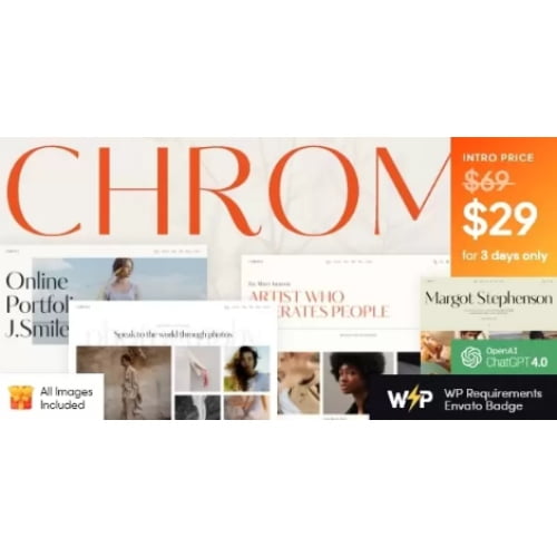 Chroma Photography Portfolio WordPress Theme Free Download