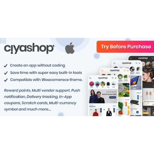 CiyaShop Native iOS Application WooCommerce Nulled
