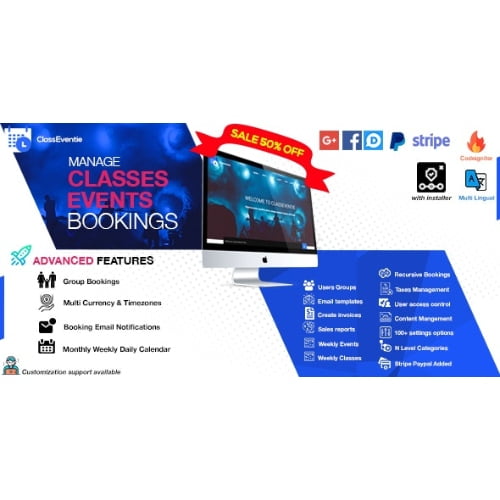 Classeventie Online Classes and Events Booking Nulled