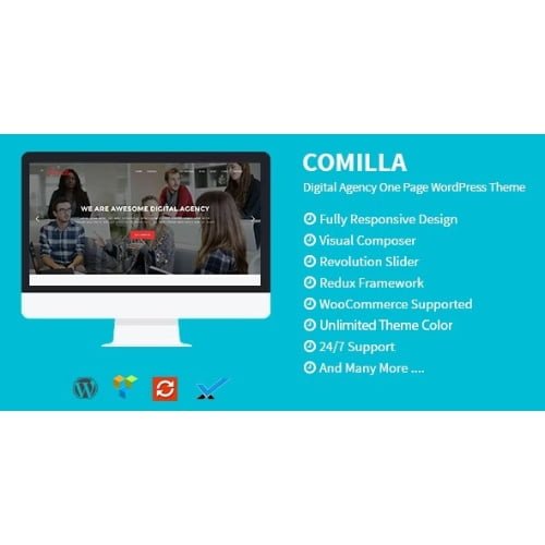 Comilla – Digital Agency One Page WordPress Theme