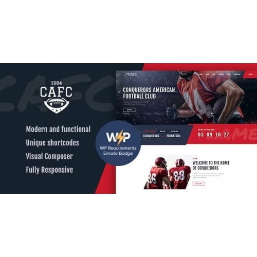 Conquerors American Football NFL WordPress Theme