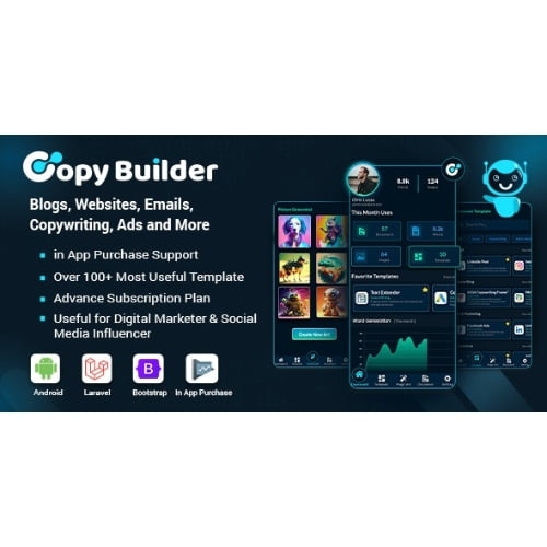 Copy Builder OpenAI ChatGPT AI Writing Assistant AI Image Generator and Content Creator as SaaS Null