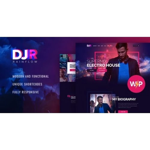 DJ Rainflow A Music Band Musician WordPress Theme