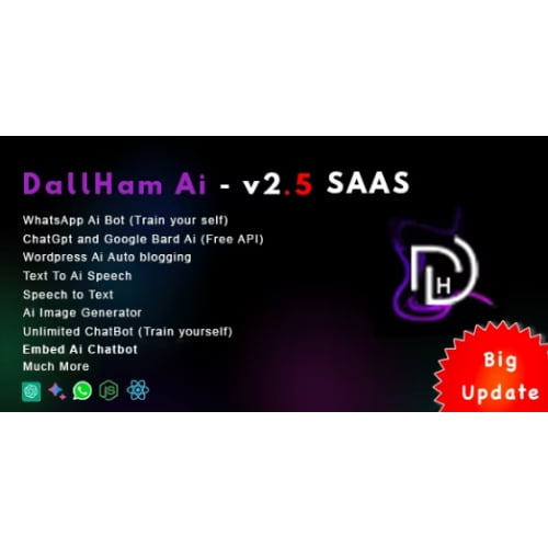DallHam Ai Ai WhatsApp Chatbot Ai Speech Bard Ai SAAS System Free Download