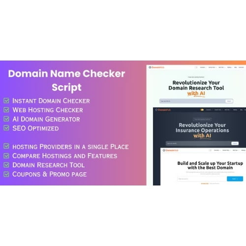Domain Hub Domain Checker AI Name Generator Who is hosting Whois DNS React Nextjs tools
