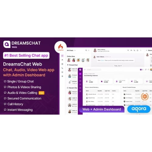 DreamsChat Web Chat Audio Video Web APP with Admin Dashboard 2
