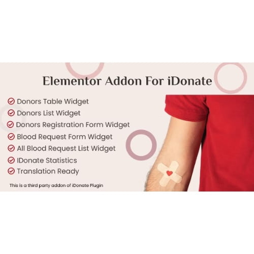 Elementor Addon for IDonatePro Blood Donation Request And Donor Management