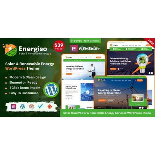 Energiso Solar Renewable Energy WordPress Theme