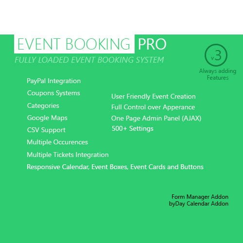 Event Booking Pro WP Plugin paypal or offline