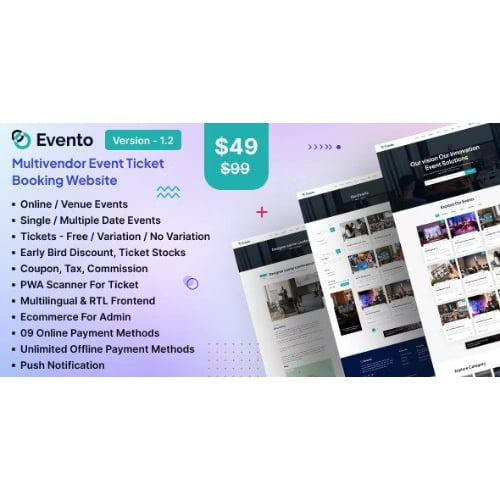 Evento Multivendor Event Ticket Booking Website