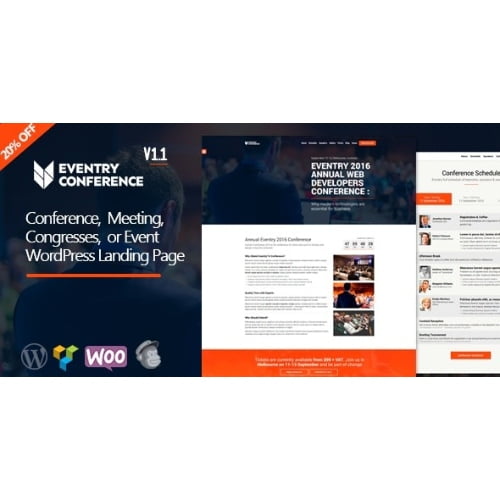Eventry Conference Meetup Landing Page WordPress Theme Nulled