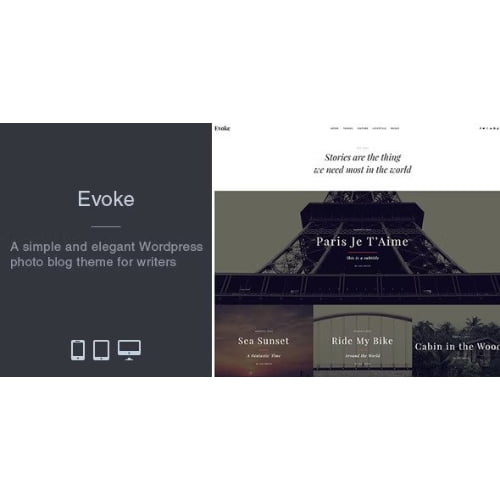 Evoke Photo Stories WordPress Blog Theme