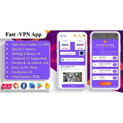 Fast Pro VPN App Free Download VPN Unblock Proxy VPN In App Purchase High Secure VPN Admob Ads Nulle