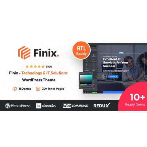 Finix – Technology & IT Solutions WordPress Theme + RTL Ready