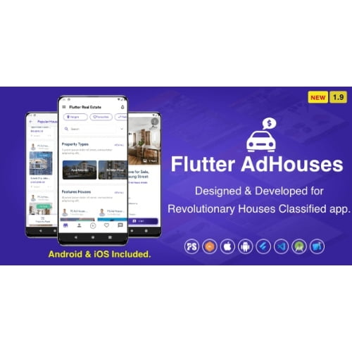 Flutter AdHouses For House Classified BuySell iOS and Android App with Chat Nulled