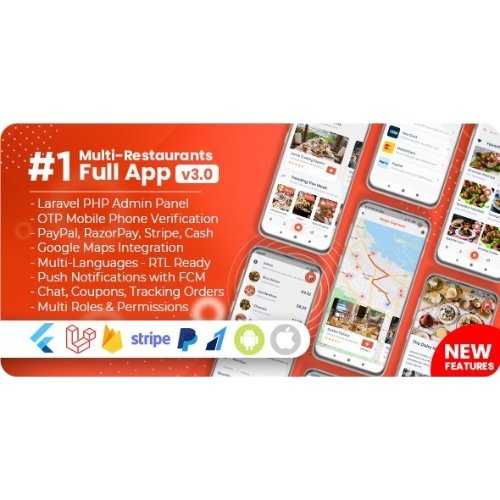 Food Delivery Flutter PHP Laravel Admin Panel Nulled 1