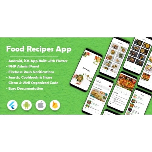 Food Recipes Flutter App Android iOS Nulled 1