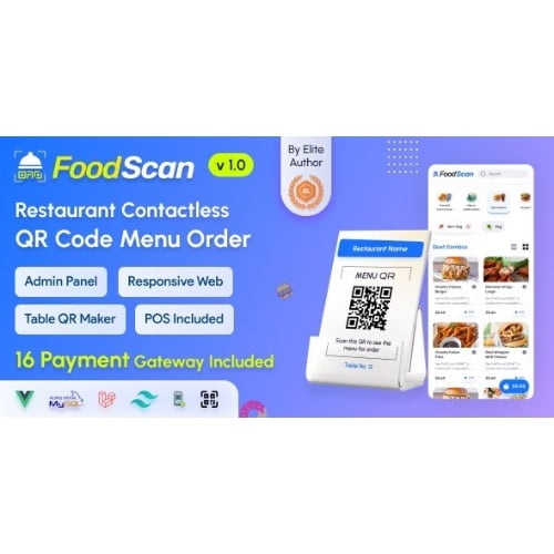 FoodScan Qr Code Restaurant Menu Maker and Contactless Table Ordering System with Restaurant POS