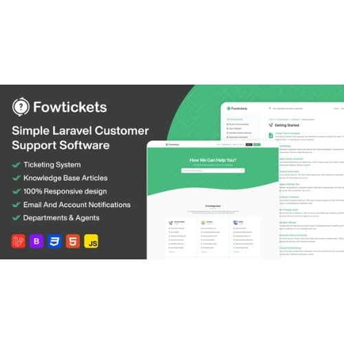 Fowtickets Advanced Laravel HelpDesk Ticket System Nulled 1