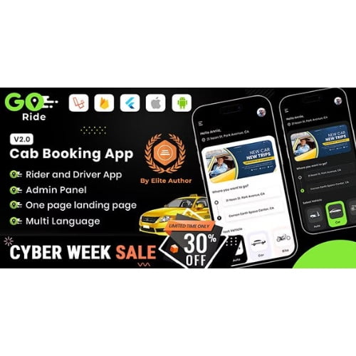 GORIDE InDriver Clone Flutter Complete Taxi Booking Solution with Bidding Option 1