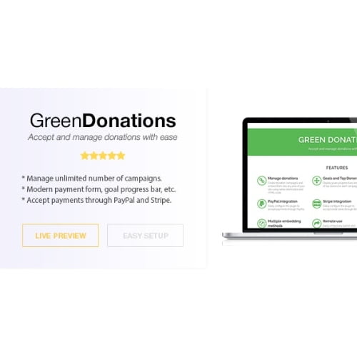 Green Donations Standalone Script Accept and Manage Donations