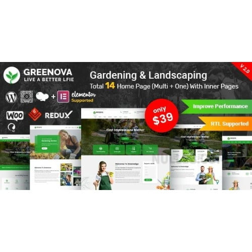 Greenova Gardening Landscaping WordPress Theme