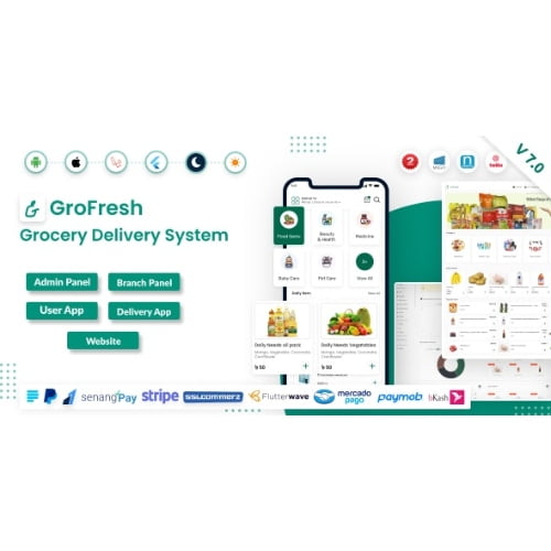 GroFresh Grocery Pharmacy eCommerce Store App and Web with Laravel Admin Panel Delivery App Nulled