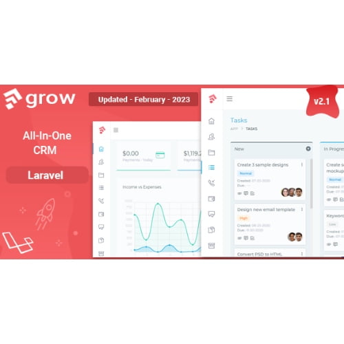 Grow CRM Laravel Project Management Nulled