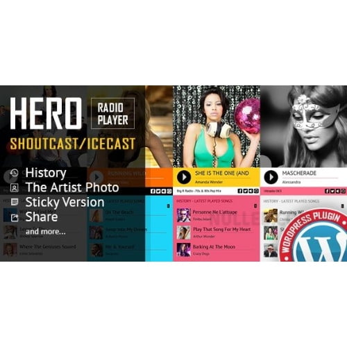 Hero Shoutcast and Icecast Radio Player With History WordPress Plugin