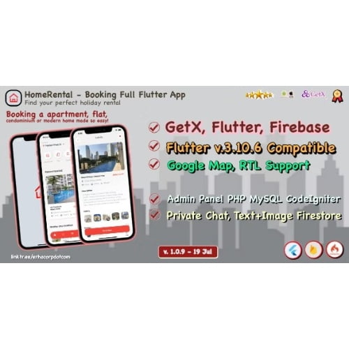 HomeRental Booking Properties Full Flutter App with Chat GetX Web Admin Panel 1