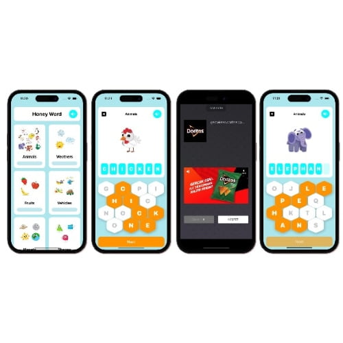 Honey Word Puzzle Game SwiftUI Full iOS Game For Kids