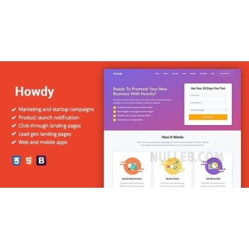 Howdy Multipurpose High Converting Landing Page WordPress Theme