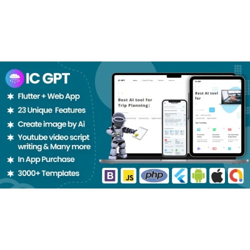 ICGPT GPT AI Writing Assistant Image Generator Content Creator Flutter App WEB version Admin